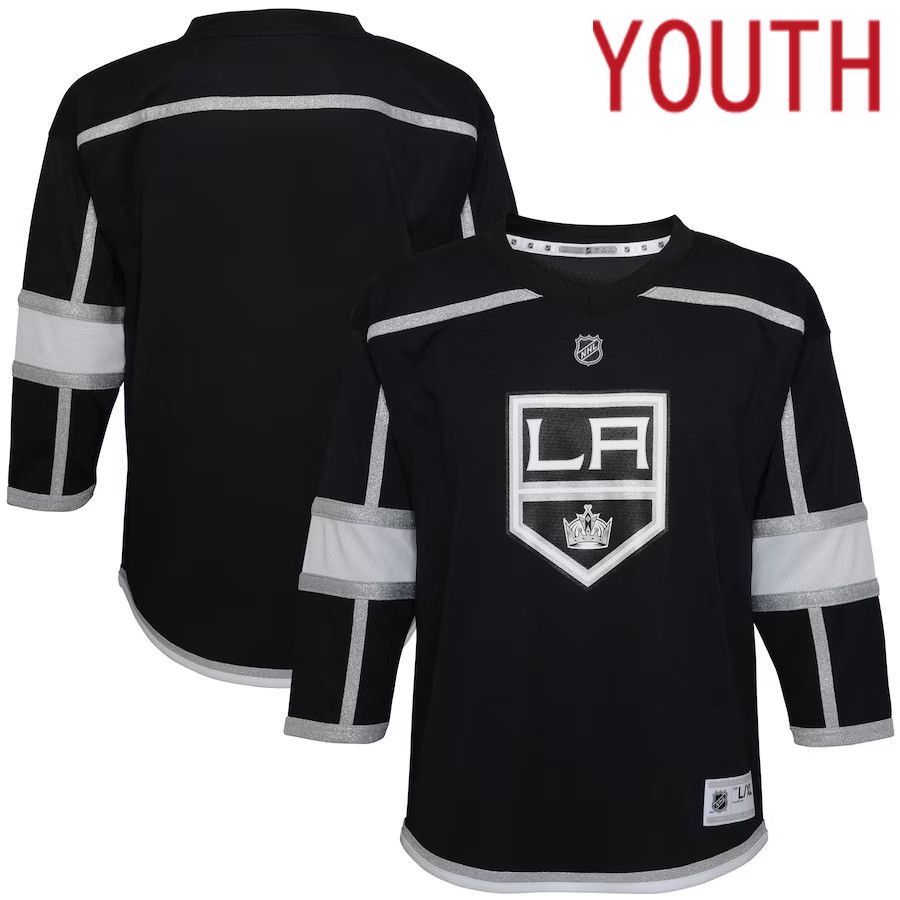 Youth Los Angeles Kings Black Home Replica Blank NHL Jersey->youth nhl jersey->Youth Jersey